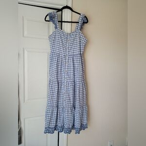 Blue and White Gingham Dress Size XL Shabby Chic